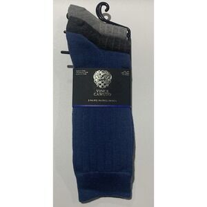 VINCE CAMUTO Men's Dress Crew Socks 3-Pair Set Gray Charcoal Navy NEW